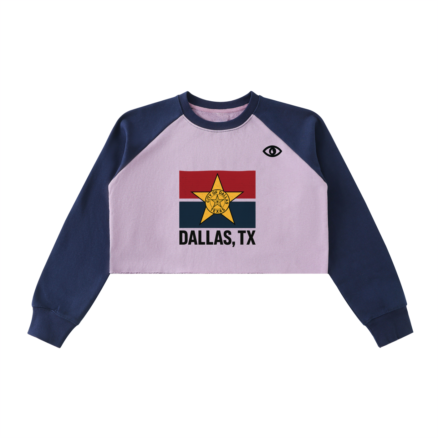 Raw-Hem Color-Block Raglan Crop Sweatshirt