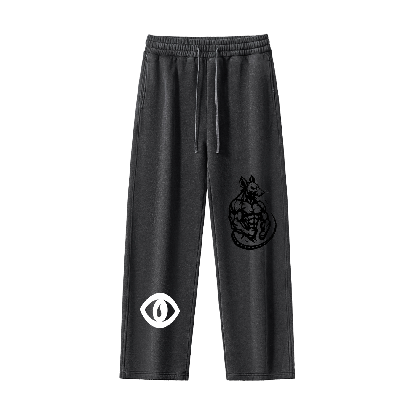 Frayed Enzyme Washed Fleece Sweatpants