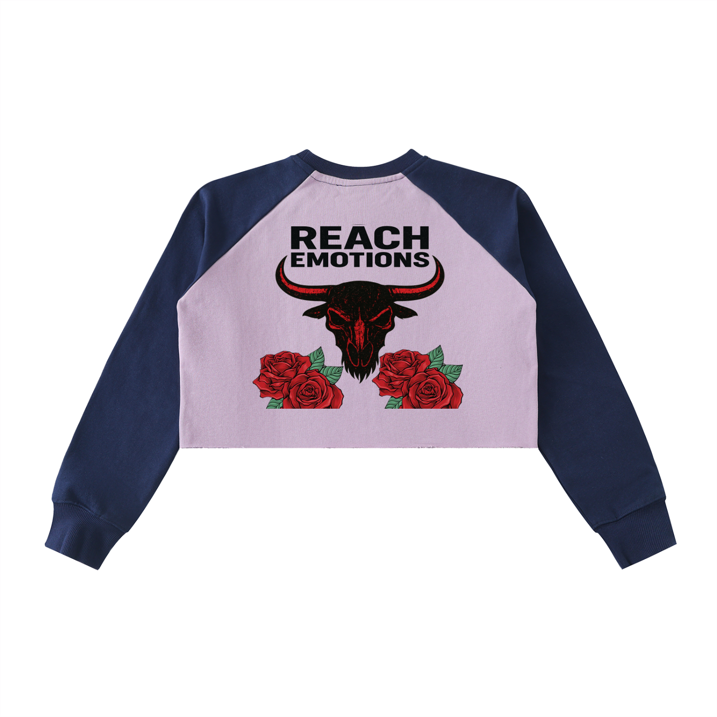 Raw-Hem Color-Block Raglan Crop Sweatshirt