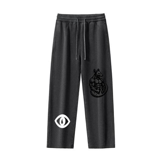 Frayed Enzyme Washed Fleece Sweatpants